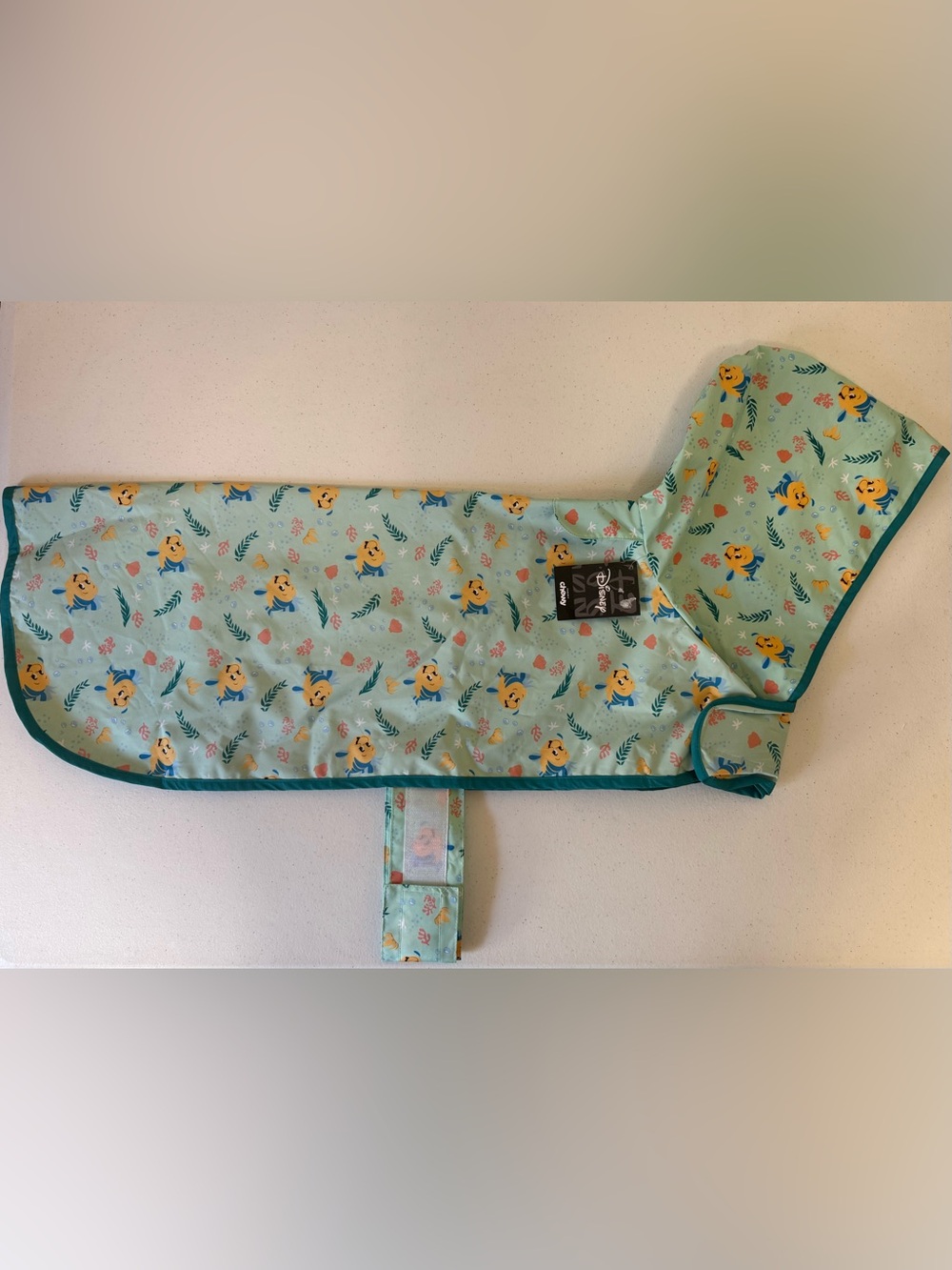 Chewy Disney Dog XXL Little Mermaid Flounder Seafoam Raincoat